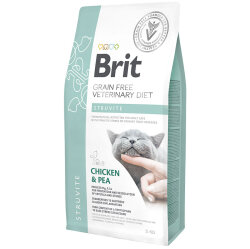 Brit Veterinary Diets Struvite Tahılsız Tavuk Bezelye Kedi Maması 5 Kg + Temizlik Mendili - Brit Care