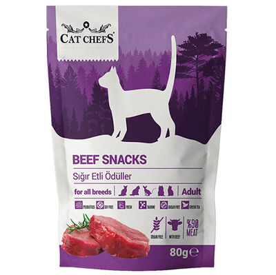 Cat Chefs Beef Snacks Sığır Etli Tahılsız Kedi Ödülü 80 Gr - 1