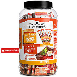 Cat Chefs Ciğerli Krema Ek Besin Takviyesi Kedi Ödülü 30x14 Gr (30 lu Paket) - Cat Chefs