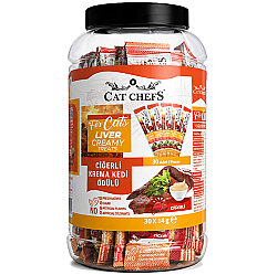 Cat Chefs Ciğerli Krema Ek Besin Takviyesi Kedi Ödülü 30x14 Gr (30 lu Paket) - 2