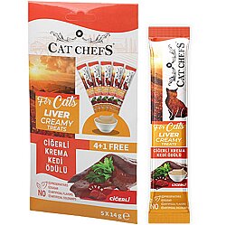 Cat Chefs Ciğerli Krema Ek Besin Takviyesi Kedi Ödülü 4x15 Gr - Cat Chefs
