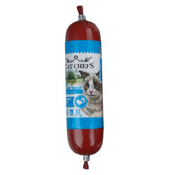 Cat Chefs Hindi Eli ve Somonlu Sosis Kedi Ödülü 70 Gr - Cat Chefs