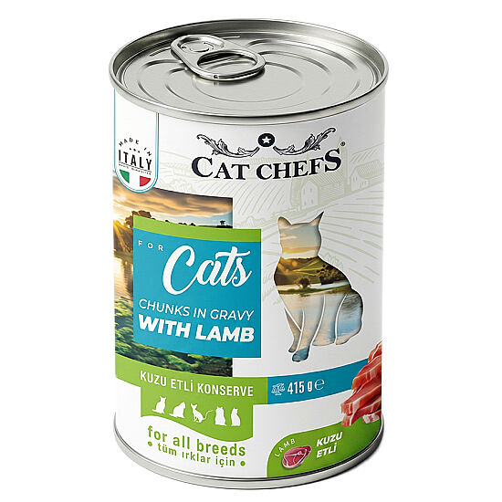 Cat Chefs Kuzu Etli Soslu Yaş Kedi Maması 415 Gr x 24 Adet - 2