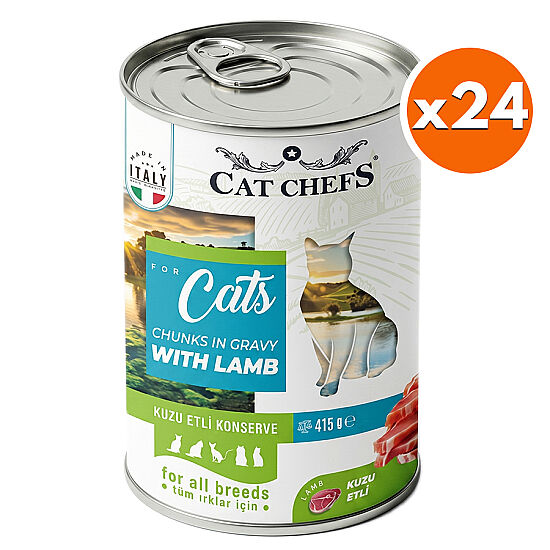 Cat Chefs Kuzu Etli Soslu Yaş Kedi Maması 415 Gr x 24 Adet - 1