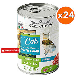 Cat Chefs Kuzu Etli Soslu Yaş Kedi Maması 415 Gr x 24 Adet - Cat Chefs