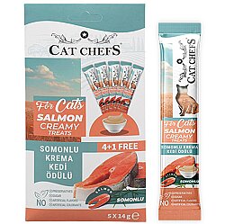 Cat Chefs Somonlu Krema Ek Besin Takviyesi Kedi Ödülü 5x14 Gr - Cat Chefs