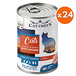 Cat Chefs Tavuk Etli Soslu Yaş Kedi Maması 415 Gr x 24 Adet - Cat Chefs