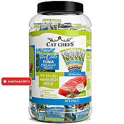 Cat Chefs Ton Balıklı Krema Ek Besin Takviyesi Kedi Ödülü 30x14 Gr (30 lu Paket) - Cat Chefs