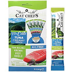 Cat Chefs Ton Balıklı Krema Ek Besin Takviyesi Kedi Ödülü 5x14 Gr - Cat Chefs