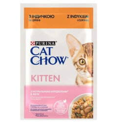 Cat Chow Pouch Kitten Kuzu Etli ve Kabaklı Yavru Kedi Yaş Maması 85 Gr - Cat Chow