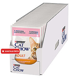 Cat Chow Pouch Somon ve Yeşil Fasülyeli Kedi Yaş Maması 85 Gr x 26 Adet - Cat Chow