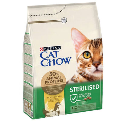 Cat Chow Tavuk Etli Kısırlaştırılmış Kedi Maması 3 Kg + 2 Adet Temizlik Mendili