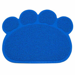 Cat Litter Tuvalet Kabı Önü Pati Figürlü Kedi Paspası (Mavi) 60 x 45 Cm - Diğer / Other