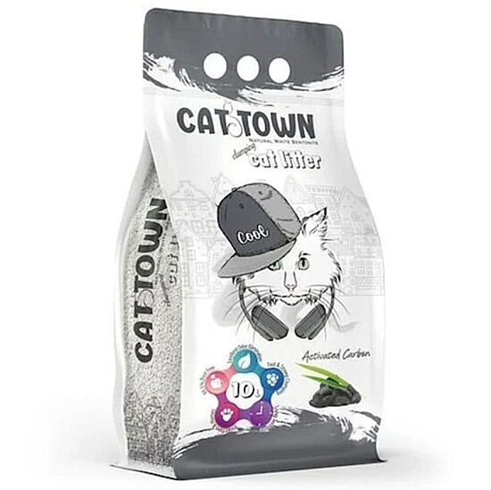 Cat Town Active Carbon İnce Taneli Kedi Kumu 10 Lt - 1