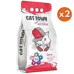 Cat Town İnce Taneli Sakura Çiçeği Kedi Kumu 10 Lt x 2 Adet - Cat Town