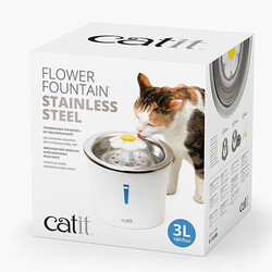Catit Flower Fountain Led Işıklı Metal Hazneli Otomatik Kedi Su Sebili 3 Lt - Thumbnail