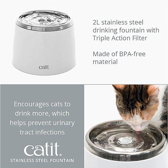 Catit Otomatik Çelik Kedi Su Kabı 2 Lt - 9