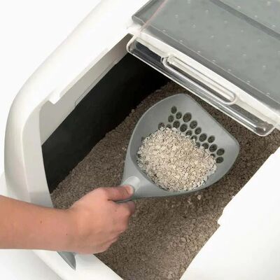 Catit Kapalı Filtreli Jumbo Kedi Tuvaleti 57 x 46 x 43 Cm ( Gri - Gri )