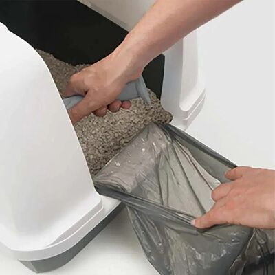 Catit Kapalı Filtreli Jumbo Kedi Tuvaleti 57 x 46 x 43 Cm ( Gri - Gri )