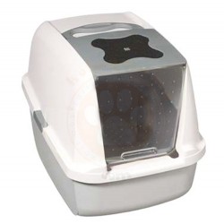 Catit - Catit 50702 Büyük Boy Kapalı Filtreli Kedi Tuvaleti ( Gri - Beyaz )
