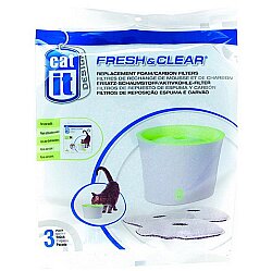 Catit 55601 Carbon and Foam Replacement Filter Cartridge for Fresh & Clear Fountain - Pack of 3 - Catit