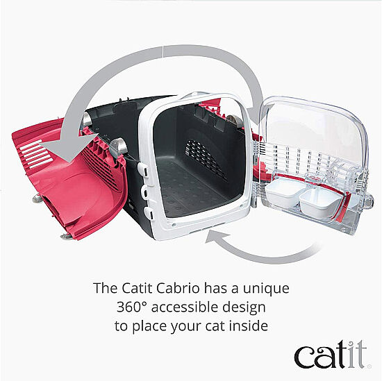 Catit Cabrio Kedi ve Küçük Irk Köpek Taşıma Çantası Kırmızı / Gri - 2