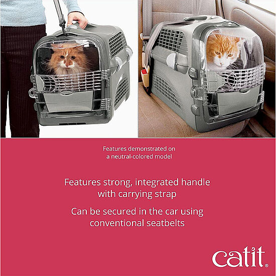 Catit Cabrio Kedi ve Küçük Irk Köpek Taşıma Çantası Kırmızı / Gri - 5