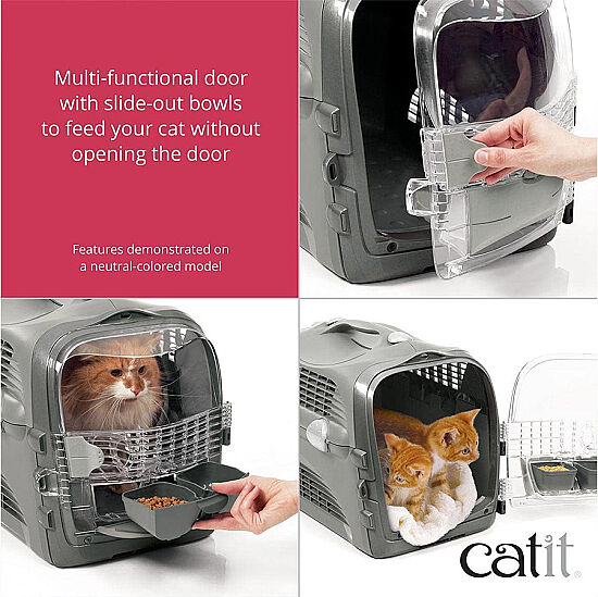 Catit Cabrio Kedi ve Küçük Irk Köpek Taşıma Çantası Kırmızı / Gri - 6