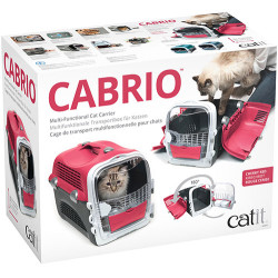Catit Cabrio Kedi ve Küçük Irk Köpek Taşıma Çantası Kırmızı / Gri - Thumbnail
