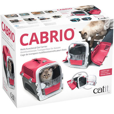Catit Cabrio Kedi ve Küçük Irk Köpek Taşıma Çantası Kırmızı / Gri