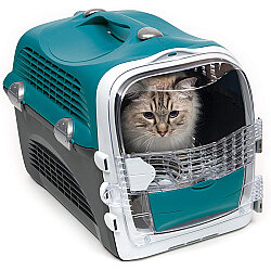 Catit Cabrio Kedi ve Küçük Irk Köpek Taşıma Çantası Turkuaz / Gri - Catit