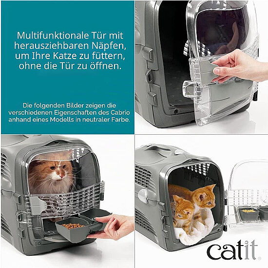 Catit Design Cabrio Multi-Functional Carrier For Cats and Small Breed Dogs Blue Grey - 7
