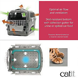 Catit Design Cabrio Multi-Functional Carrier For Cats and Small Breed Dogs Grey - 4