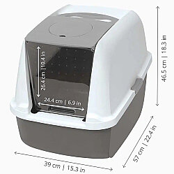 Catit Hooded Cat Litter Box Large - Grey - 2