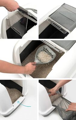 Catit Hooded Cat Litter Box Large - Grey