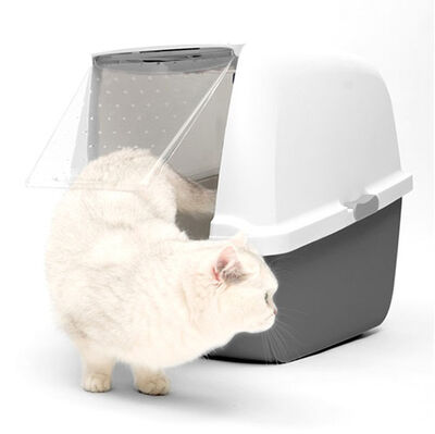 Catit Magic Blue Filtresiz Jumbo Kedi Tuvaleti 57 x 46,5 x 50 Cm ( Gri - Beyaz )