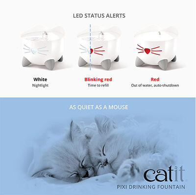 Catit Pixi Fountain Led Işıklı Çelik Hazneli Otomatik Su Sebili 2,5 Lt - 5
