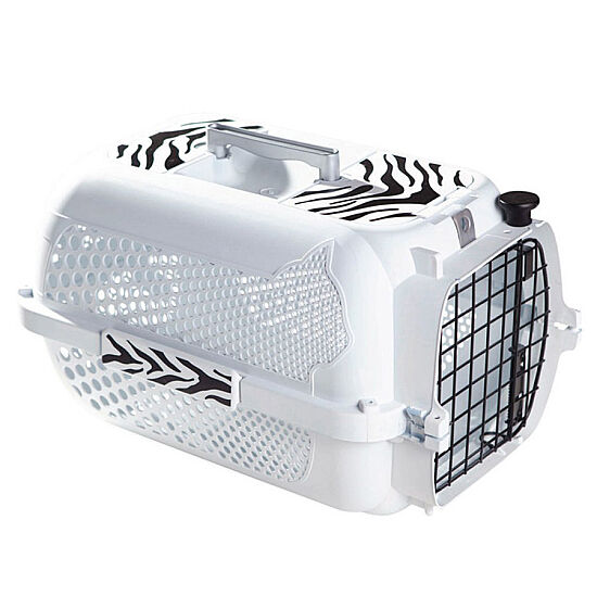 Catit Voyageur Kedi Taşıma Çantası 48x33x28 Cm - Beyaz / Zebra - Small - 1