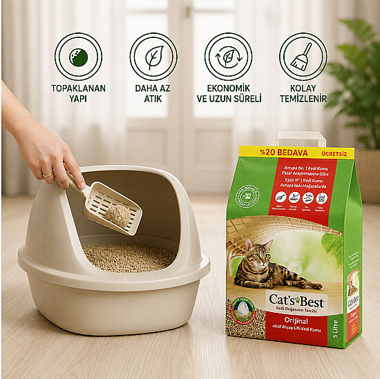 Cats Best Original Naturel Kedi Kumu 10 + 2 Lt (Toplam 12 Lt) - 4
