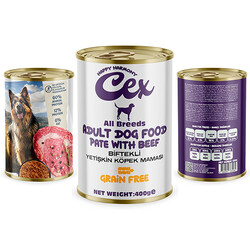 Cex Biftekli Yetişkin Tahılsız Köpek Konservesi 400 gr x 24 Adet - Thumbnail