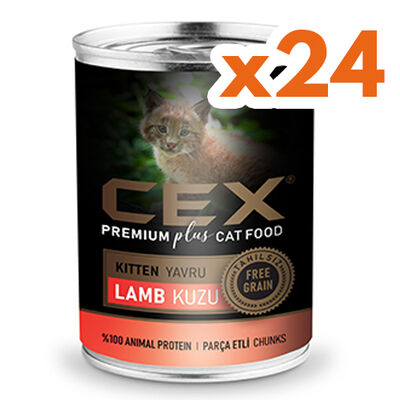Cex Parça Etli Kitten Tahılsız Kuzulu Yavru Kedi Konservesi 415 Gr x 24 Adet - 1