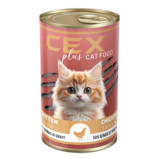 Cex Parça Etli Kitten Tahılsız Tavuklu Yavru Kedi Konservesi 400 Gr - 1