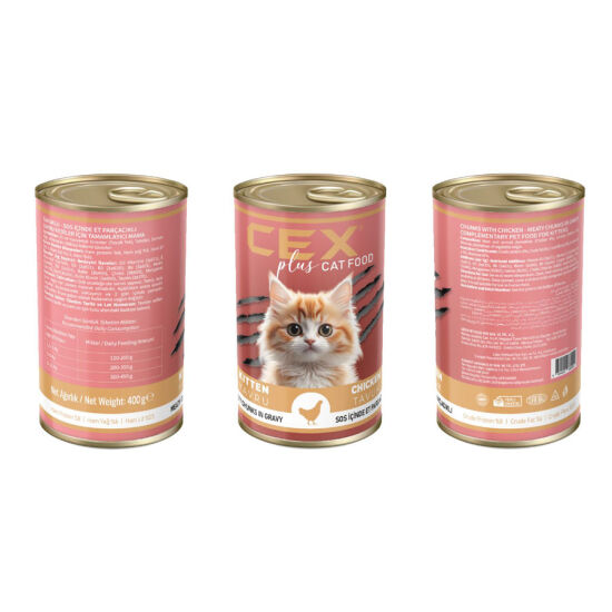 Cex Parça Etli Kitten Tahılsız Tavuklu Yavru Kedi Konservesi 400 Gr - 2