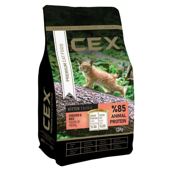Cex Premium Kitten Tavuk Etli Yavru Kedi Maması 1,5 Kg + 1,5 Kg (Toplam 3 Kg) - 2