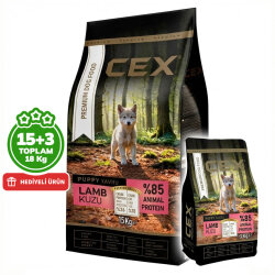 Cex Premium Puppy Kuzulu Yavru Köpek Maması 15 Kg + 3 Kg (Toplam 18 Kg) - Cex