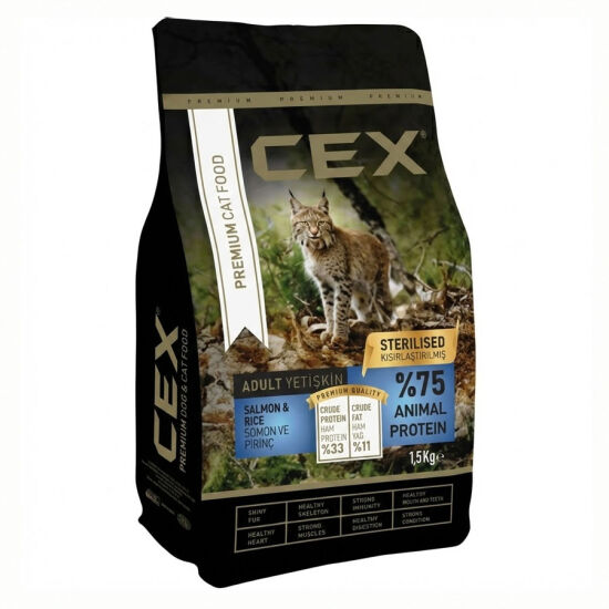 Cex Premium Somonlu Kısırlaştırılmış Kedi Maması 1,5 Kg + 1,5 Kg (Toplam 3 Kg) - 2