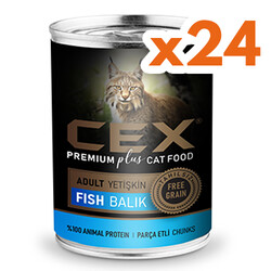 Cex Parça Etli Tahılsız Balıklı Kedi Konservesi 415 Gr x 24 Adet - Cex