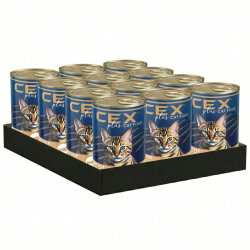 Cex Parça Etli Tahılsız Balıklı Kedi Konservesi 400 Gr x 12 Adet - Cex