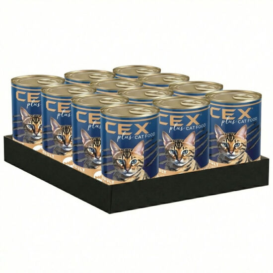 Cex Parça Etli Tahılsız Balıklı Kedi Konservesi 400 Gr x 12 Adet - 1