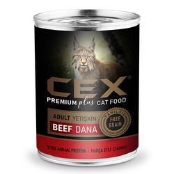 Cex - Cex Parça Etli Tahılsız Dana Etli Kedi Konservesi 415 Gr